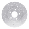 R1 04-08 Chevrolet Malibu Front Left Drilled & Slotted Silver Brake Rotor