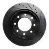 R1 03-05 Chevrolet Silverado 1500 Rear Left Drilled & Slotted Black Brake Rotor
