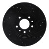 R1 06-13 Ford Fusion Front Left Drilled & Slotted Black Brake Rotor