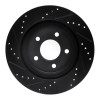 R1 05-14 Ford Mustang Rear Right Drilled & Slotted Black Brake Rotor