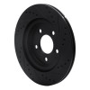 R1 05-14 Ford Mustang Rear Left Drilled & Slotted Black Brake Rotor