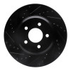 R1 05-14 Ford Mustang Front Left Drilled & Slotted Black Brake Rotor