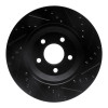 R1 05-14 Ford Mustang Front Left Drilled & Slotted Black Brake Rotor