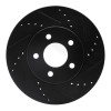 R1 05-10 Ford Mustang Front Right Drilled & Slotted Black Brake Rotor