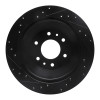 R1 02-09 Buick Rainier Rear Right Drilled & Slotted Black Brake Rotor