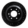 R1 02-09 Buick Rainier Rear Left Drilled & Slotted Black Brake Rotor