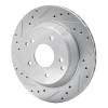 R1 88-96 Chevrolet Corvette Rear Left Drilled & Slotted Silver Brake Rotor