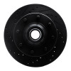 R1 01-02 Chevrolet Express 3500 Front Left Drilled & Slotted Black Brake Rotor