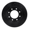 R1 99-25 Chevrolet Express 3500 Rear Right Drilled & Slotted Black Brake Rotor