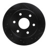 R1 00-14 Cadillac Escalade ESV Rear Right Drilled & Slotted Black Brake Rotor