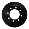 R1 99-20 Chevrolet Express 2500 Rear Right Drilled & Slotted Black Brake Rotor