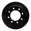 R1 99-25 Chevrolet Silverado 1500 Rear Left Drilled & Slotted Black Brake Rotor