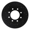 R1 99-20 Cadillac DeVille Front Right Drilled & Slotted Black Brake Rotor