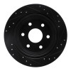 R1 99-07 Chevrolet AVALANCHE 1500 Rear Left Drilled & Slotted Black Brake Rotor