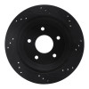 R1 98-05 Chevrolet S10 Rear Left Drilled & Slotted Black Brake Rotor