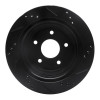 R1 97-05 Chevrolet Blazer Rear Left Drilled & Slotted Black Brake Rotor