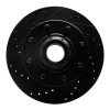 R1 93-95 Chevrolet G30 Front Left Drilled & Slotted Black Brake Rotor