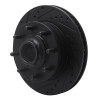 R1 93-95 Chevrolet G30 Front Left Drilled & Slotted Black Brake Rotor