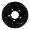R1 90-02 Chevrolet ASTRO Front Right Drilled & Slotted Black Brake Rotor