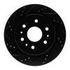 R1 19-25 Cadillac Escalade Rear Left Drilled & Slotted Black Brake Rotor