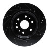 R1 19-25 Cadillac Escalade Rear Left Drilled & Slotted Black Brake Rotor