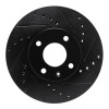 R1 16-22 Chevrolet SPARK (USA/Canada) Front Right Drilled & Slotted Black Brake Rotor