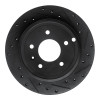 R1 07-15 Chevrolet Captiva Rear Right Drilled & Slotted Black Brake Rotor