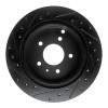 R1 07-15 Chevrolet Captiva Rear Right Drilled & Slotted Black Brake Rotor
