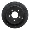 R1 07-15 Chevrolet Equinox Rear Left Drilled & Slotted Black Brake Rotor