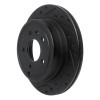 R1 07-15 Chevrolet Equinox Rear Left Drilled & Slotted Black Brake Rotor