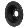 R1 07-15 Chevrolet Equinox Rear Left Drilled & Slotted Black Brake Rotor