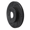 R1 02-07 Chevrolet Equinox Front Left Drilled & Slotted Black Brake Rotor