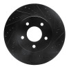R1 02-07 Chevrolet Equinox Front Right Drilled & Slotted Black Brake Rotor
