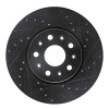 R1 16-25 Cadillac CT5 Front Right Drilled & Slotted Black Brake Rotor