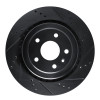 R1 14-19 Chevrolet Corvette Rear Right Drilled & Slotted Black Brake Rotor