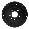 R1 11-19 Buick Verano Rear Right Drilled & Slotted Black Brake Rotor