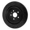 R1 09-24 Cadillac CTS Rear Right Drilled & Slotted Black Brake Rotor