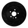 R1 09-24 Cadillac CTS Rear Left Drilled & Slotted Black Brake Rotor