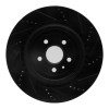 R1 09-24 Cadillac CTS Rear Left Drilled & Slotted Black Brake Rotor