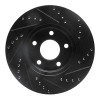 R1 07-10 Chevrolet Cobalt Front Left Drilled & Slotted Black Brake Rotor ECB-47036L