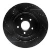 R1 06-13 Chevrolet Corvette Rear Right Drilled & Slotted Black Brake Rotor