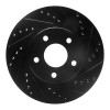 R1 07-10 Chevrolet Cobalt Front Right Drilled & Slotted Black Brake Rotor