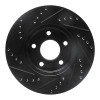 R1 07-10 Chevrolet Cobalt Front Right Drilled & Slotted Black Brake Rotor