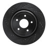 R1 06-13 Chevrolet Corvette Rear Left Drilled & Slotted Black Brake Rotor