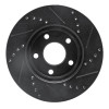 R1 06-11 Chevrolet HHR Front Left Drilled & Slotted Black Brake Rotor