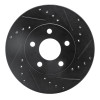 R1 04-08 Chevrolet Malibu Front Right Drilled & Slotted Black Brake Rotor