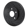 R1 04-08 Chevrolet Malibu Front Right Drilled & Slotted Black Brake Rotor