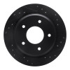 R1 94-96 Chevrolet Impala Rear Right Drilled & Slotted Black Brake Rotor