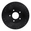 R1 94-96 Chevrolet Impala Rear Right Drilled & Slotted Black Brake Rotor