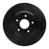 R1 88-96 Chevrolet Corvette Right Front Drilled & Slotted Black Brake Rotor